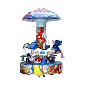 Manège pour enfants Yamoo Kiddie Rides, mini-carrousel à monnayeur, construction en fibre de verre et acier, utilisation extérieure/intérieure, centres commerciaux, maison, 3/6 places - Product Image 4
