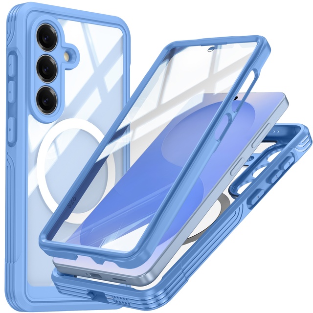 360° Armor Magnetic Case With Screen Full Camera Protection Anti Slip Clear Back Protective Cover for Samsung S26 Ultra A36 A57