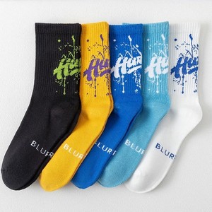 Teen Boys Crew Socks Sweat Absorbing Anti Odor Basketball Sports Socks Summer Style Mid Calf White Blue Black Yellow - Product Image 5