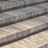 Dalle de travertin gris argenté de qualité supérieure, découpe sur mesure, pour table de toilette, sol, îlot de cuisine, comptoir, vente en gros directe d'usine