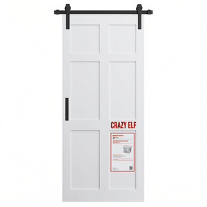 Puerta Corredera Interior Moderna de Seis Paneles Crazy Elf Barn Door 32 X 80, Puerta de MDF Impermeable con Acabado Preparado - Product Image 1