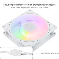 Thermalright TL-P9W-S 92mm Cas d'ordinateur silencieux Ventilateur ARGB Vitesse haute performance 2200RPM pour refroidissement