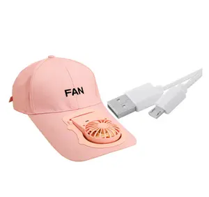 DDA2358 Women Men Portable Fan Sun Hats Rechargeable Battery Outdoor Travel Baseball Cap Summer Cooling USB Charging Fan Caps