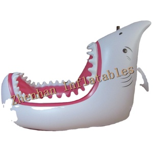 Waterhan - Alfombra Flotante Inflable de PVC con Forma de Tiburón, Económica, Personalizada, de 88 x 104 Pulgadas, 25 cm de Grosor, Portátil, para Piscina - Product Image 3