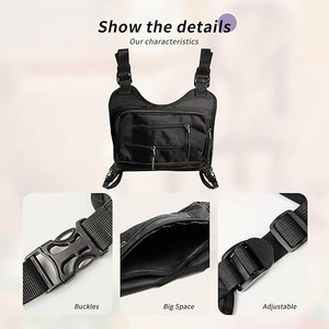 Muestra Gratuita de Bolsa Táctica de Pecho para Hombre, Venta al por Mayor, Camuflaje, Tela Oxford, Bandolera, Deportiva, para Exteriores, con Cierre de Cremallera - Product Image 5