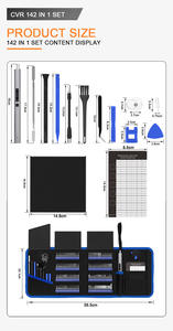 <span class=keywords><strong>142</strong></span> In 1 Kit di montaggio per barra di leva portatile Set di cacciaviti per batteria al litio per riparazione elettronica - Product Image 5