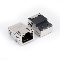 1 puerto 8P8C SMT RJ45 Conector 100 Base-T Ethernet PoE Sinking Modular Jack Board Conectores Ethernet de un solo puerto