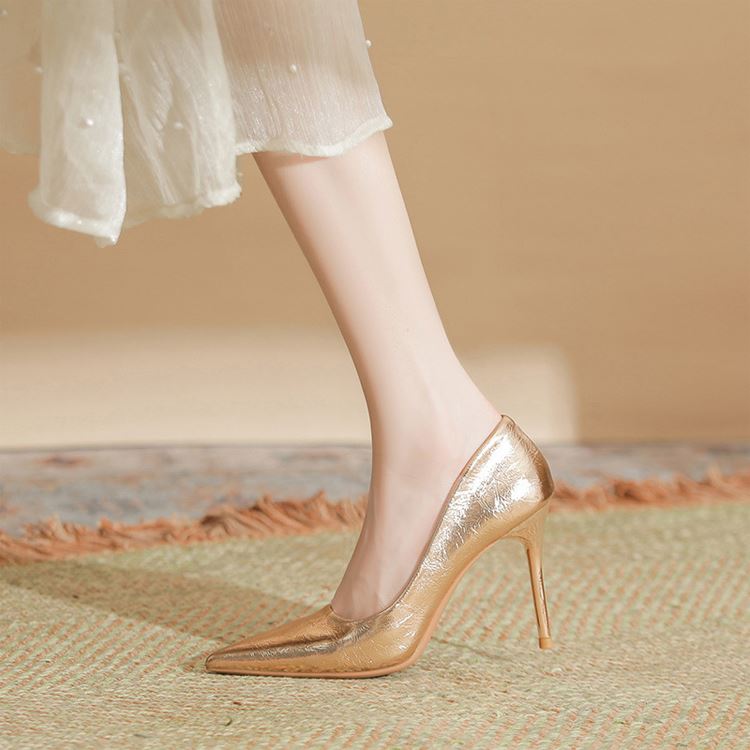 Comfy Gold Heels - Soft & Stylish Women's Pumps