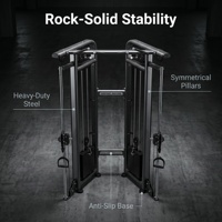 Appareil de musculation commercial à câble double avec bras de charge indépendants pour entraînement complet du corps, structure verticale compacte en fer pour triceps, pectoraux et dos