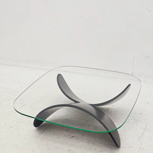 Table basse moderne minimaliste en fibre de verre avec plateau en verre pour salon de club de <span class=keywords><strong>surf</strong></span> de prestige et patio de villa de luxe en bord de mer - Product Image 6