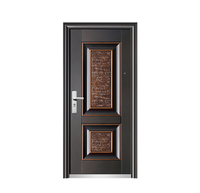 Porte d'entrée de maison/appartement moderne en acier laminé à froid, antivol, à battant unique, avec garantie de 5 ans