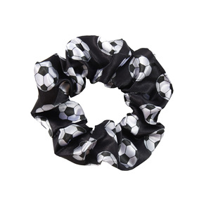 Caliente satén fútbol baloncesto grande Scrunchie Softball Rugby impreso Scrunchies mujeres pelo Scrunchies al por mayor - Product Image 4