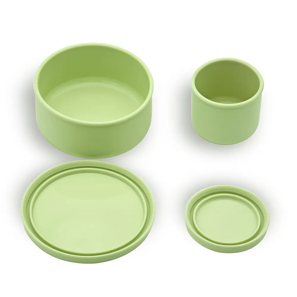 Scatola bento di forma rotonda di buona qualità con coperchio scatola per alimenti infrangibile in Silicone bento lunch box