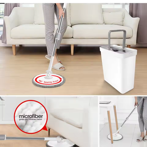 Masthome Vadrouilles rotatives auto-nettoyantes détachables de haute qualité <span class=keywords><strong>nettoyage</strong></span> 360 vadrouille plate avec seau - Product Image 5