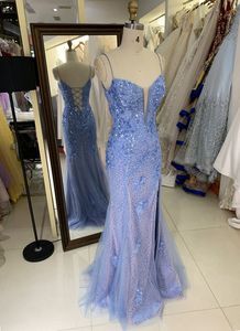 2025 New Luxurious Wholesale Mermaid Prom Dresses <strong>Ball</strong> <strong>Gown</strong> 2 Tone <strong>Sky</strong> <strong>Blue</strong> Elegant Party Evening Dress for Teen - Product Image 4