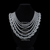 Chaîne torsadée en gros 2mm 3mm 4mm 5mm 6mm 7mm 8mm 12mm en laiton plaqué or, collier hip-hop, bijoux