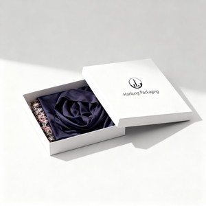 Écharpe imprimée personnalisée Châle pour femmes Boîte d'emballage Vêtements recyclables Boîte cadeau Logo personnalisé Ceinture à nouer Boîte en papier carton - Product Image 3