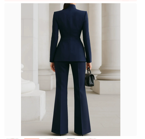Conjunto de Dos Piezas <span class=keywords><strong>para</strong></span> <span class=keywords><strong>Mujer</strong></span>, Estilo Europeo Americano 2026, Corte Regular, Manga Larga, Color Sólido, con Bolsillos, Terciopelo Antiarrugas + <span class=keywords><strong>Traje</strong></span> Largo - Product Image 5
