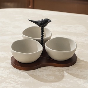 Ciotola Cinese in Ceramica Grezza con Scomparti, Stile Retrò, Durevole ed Ecologica, Design a Forma di Pappagallo, per Snack e Frutta Secca, Ideale per il Capodanno - Product Image 4