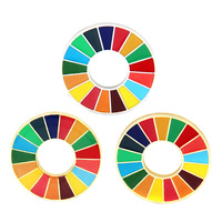 Épinglette personnalisée en métal émaillé arc-en-ciel sur le thème des Objectifs de Développement Durable (ODD)