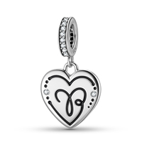 12 Constellations astrologiques pendentif breloque véritable 925 perles en argent Sterling pour les femmes bracelet à breloques collier fabrication de bijoux