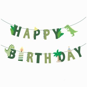 Guirlandes de bannière pré-attachées à thème dinosaure pour fête d'<span class=keywords><strong>anniversaire</strong></span> d'enfants DAMAI, décoration de fête à thème dessin animé, vente en gros directe d'usine - Product Image 2