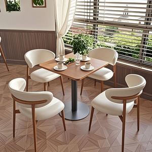 Hiện đại khách sạn sang trọng ghế và bảng thiết lập cho nhà hàng đồ nội thất phương Tây Nhà Hàng Ghế Bàn cà phê cửa hàng ghế gỗ rắn - Product Image 4