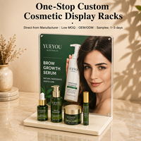 Support d'affichage de comptoir pliable et portable en acrylique transparent pour affiches, cosmétiques, produits de soin de la peau et capillaires