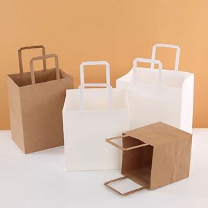 Bolsa de Papel Kraft para Llevar, Bolsa de Embalaje para Panadería, Tienda de Ropa, con Impresión Personalizada - Product Image 6