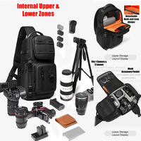 Sac à bandoulière pour appareil photo léger, imperméable, antichoc et rembourré, pour hommes, pour la photographie en extérieur, le vlogging et les voyages