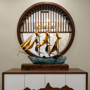 Ornement en cuivre en forme de voilier Tongyifang, décoration de bureau, cadeau de bureau, navigation en douceur - Product Image 3
