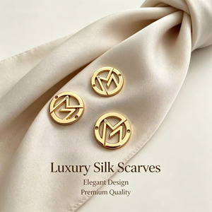 Luxury Gold 3D Embossed Laser Cut Round Metal Logo Labels with Rectangle Pattern for Garment Use - Product Image 1