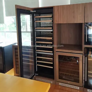 Customization Size Wine Cabinet Modern Style Kitchen Built-in wine Cooler with Glass Door and Inverter Compressor Wine Chiller