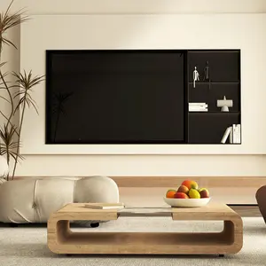 Soporte de TV de Pared Minimalista de Aluminio MATA MT-HFTS01 de Último Diseño con Panel de Mármol Nórdico - Product Image 1