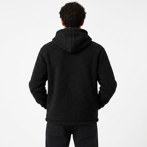Sweat-shirt à capuche en sherpa thermique pour homme, personnalisé, épais et moelleux, en polaire, pour l'hiver, 100% polyester - Product Image 2