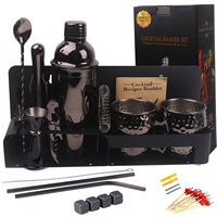 Kit personnalisé de 16 pièces accessoires de bar ensemble de shaker à cocktail jigger kit de shaker à cocktail barman avec support