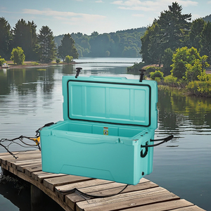 Bán buôn 135qt nhiệm vụ nặng nề rotomolded cứng Ice ngực hộp mát với Bánh xe PU cách nhiệt cho săn bắn biển cắm trại thực phẩm lon - Product Image 1