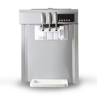 Nouvelle machine à crème glacée molle de type mini pour yogourt glacé, à poser sur table, avec caisse en bois, haute productivité, sirop pour crème glacée