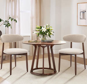 Chaises de salle à manger latérales de cuisine modernes de luxe sur mesure, rembourrées en tissu, style mid-century, avec repose-pieds - Product Image 3