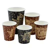 Gobelets en papier kraft biodégradables à paroi simple, de qualité alimentaire, avec logo personnalisé, pour usage familial et en supermarché