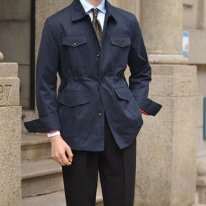 <span class=keywords><strong>Chaqueta</strong></span> de trabajo <span class=keywords><strong>informal</strong></span> <span class=keywords><strong>americana</strong></span> de estilo británico, abrigo para hombre, cintura Retro a la moda, Top versátil para caballero - Product Image 4