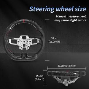 Volante de fibra de carbono en forma de D, parte inferior plana con cuero perforado para <span class=keywords><strong>Mustang</strong></span> EcoBoost/GT/<span class=keywords><strong>Shelby</strong></span> GT350/<span class=keywords><strong>GT350R</strong></span> 2018-2023 - Product Image 3