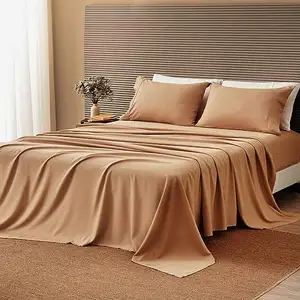 4-Piece Luxury Bamboo King Sheet Set Silky Viscose Derived from Bamboo Cooling Bed Sheets