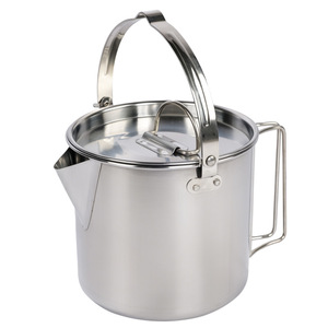 Stainless Steel <b>Camping</b> <b>Kettle</b> 1.2L With Lid And Handle For Outdoor Cooking And Travel Use - Product Image 1