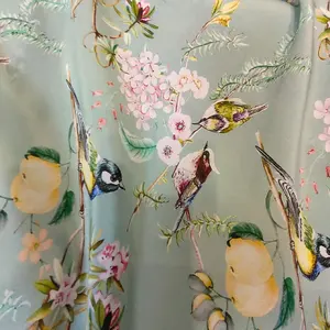 Wholesale factory 100% mulberry silk 14mm crepe de chine 140cm width custom printing fabric for fashion dress,shirts,Qipao