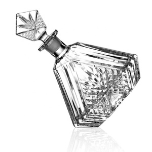N9 Triangle Shape Embossing Crystal Glass <strong>Whiskey</strong> <strong>Decanter</strong> Wine Bottle In Bulk