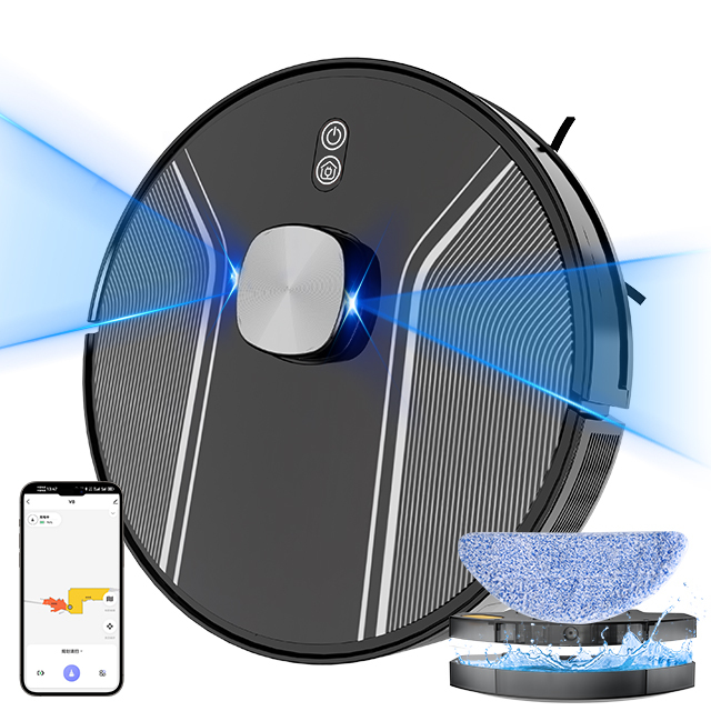 3500PA Strong Suction Robot Vacuum Cleaner LDS Laser Smart with Wet Mopping and Dustbin Brushless Motor Floor Cleaning Robot