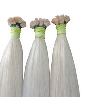 Extensions de cheveux humains Remy indiens blond clair, lisses et raides, à double trame, en vrac, pour pose adhésive