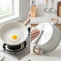 Batterie de cuisine en céramique antiadhésive moderne multifonctionnelle avec poignées détachables, comprenant marmite, poêle à frire et wok, pour la maison - Vente en gros usine
