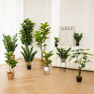 70cm de hauteur en plastique verdure plante artificielle blanc Ficus lyrata arbre blanc bord feuilles pour décoration de paysage haut de gamme - Product Image 5